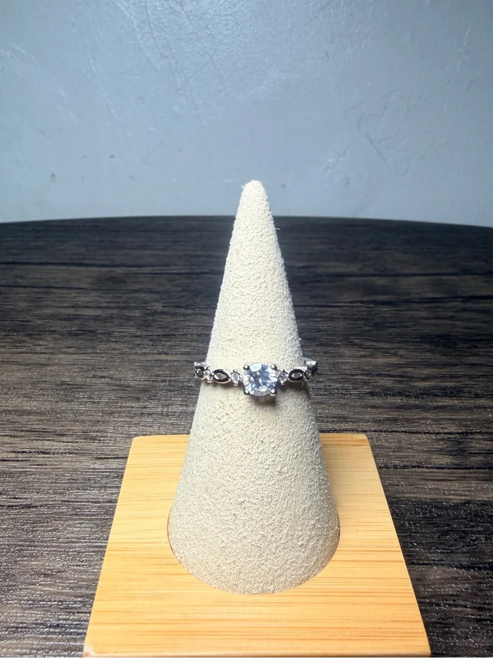 Silver Cubic Zirconia Halo Ring in Silver